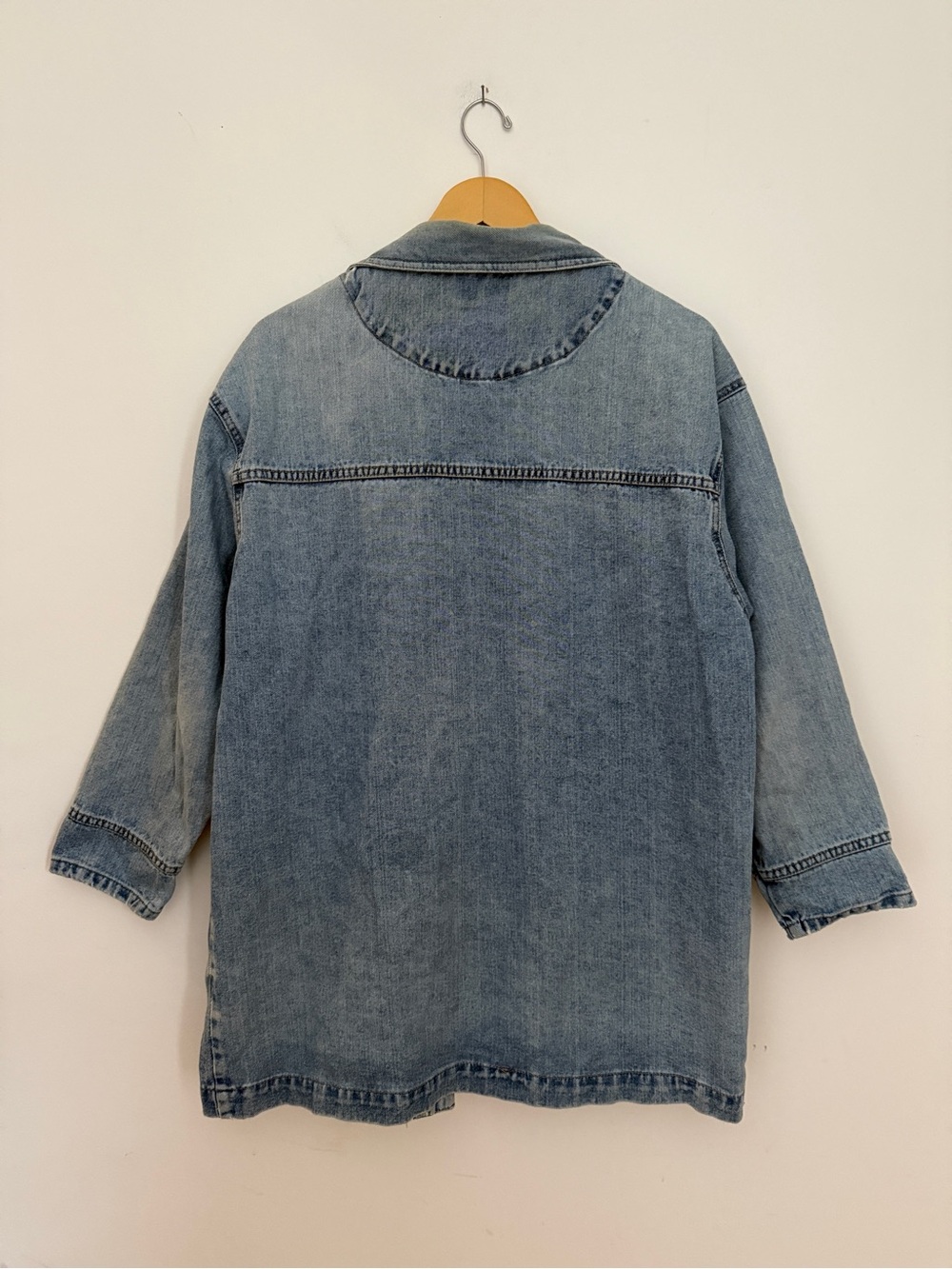 Vintage Long Denim Jacket - Oversized Relaxed Fit - Picture 3 of 4